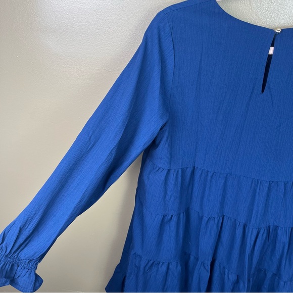 NEW Navy Blue Ruffle Dress Women's Small - Picture 10 of 15